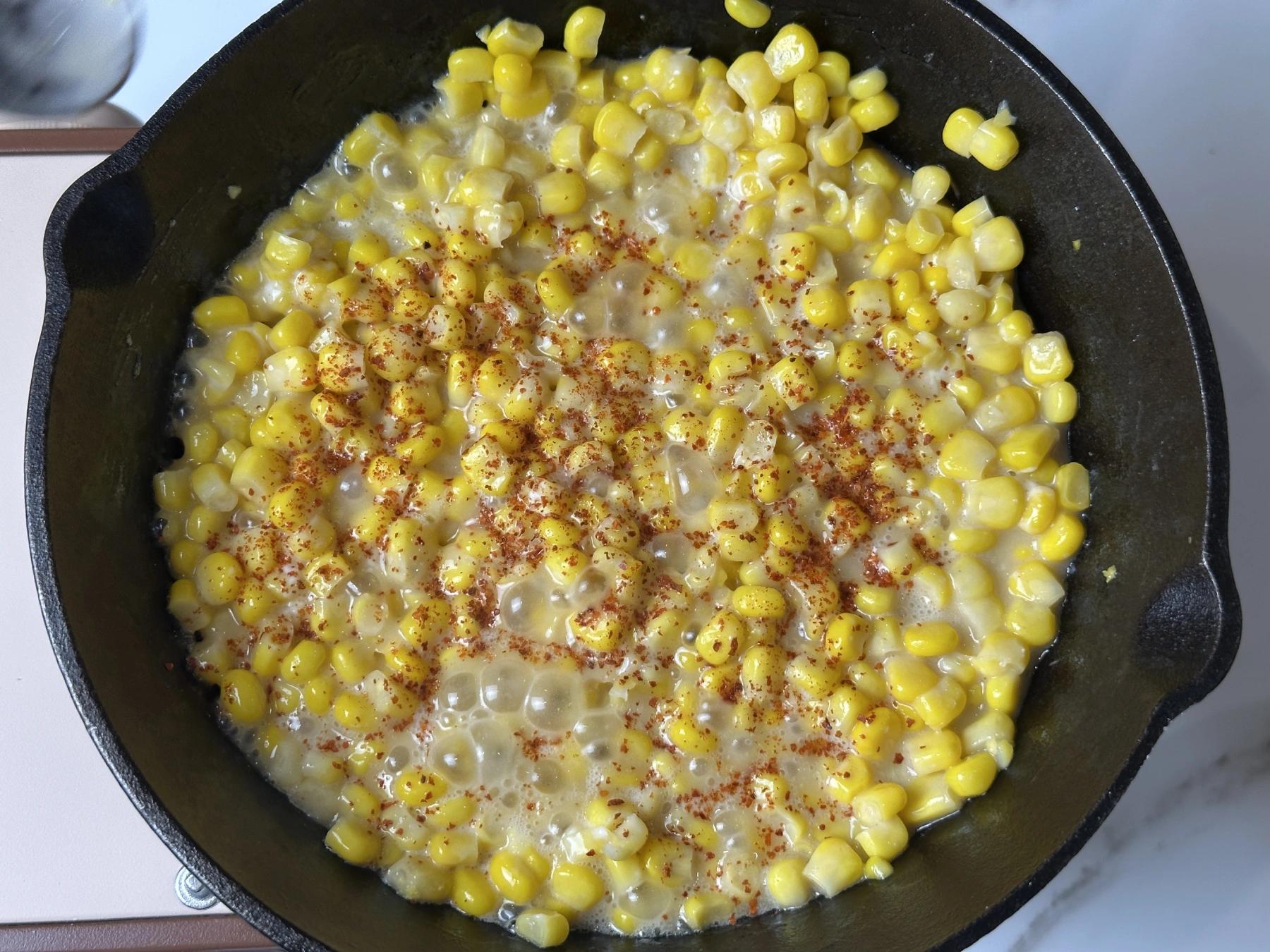gochugaru added on the corn