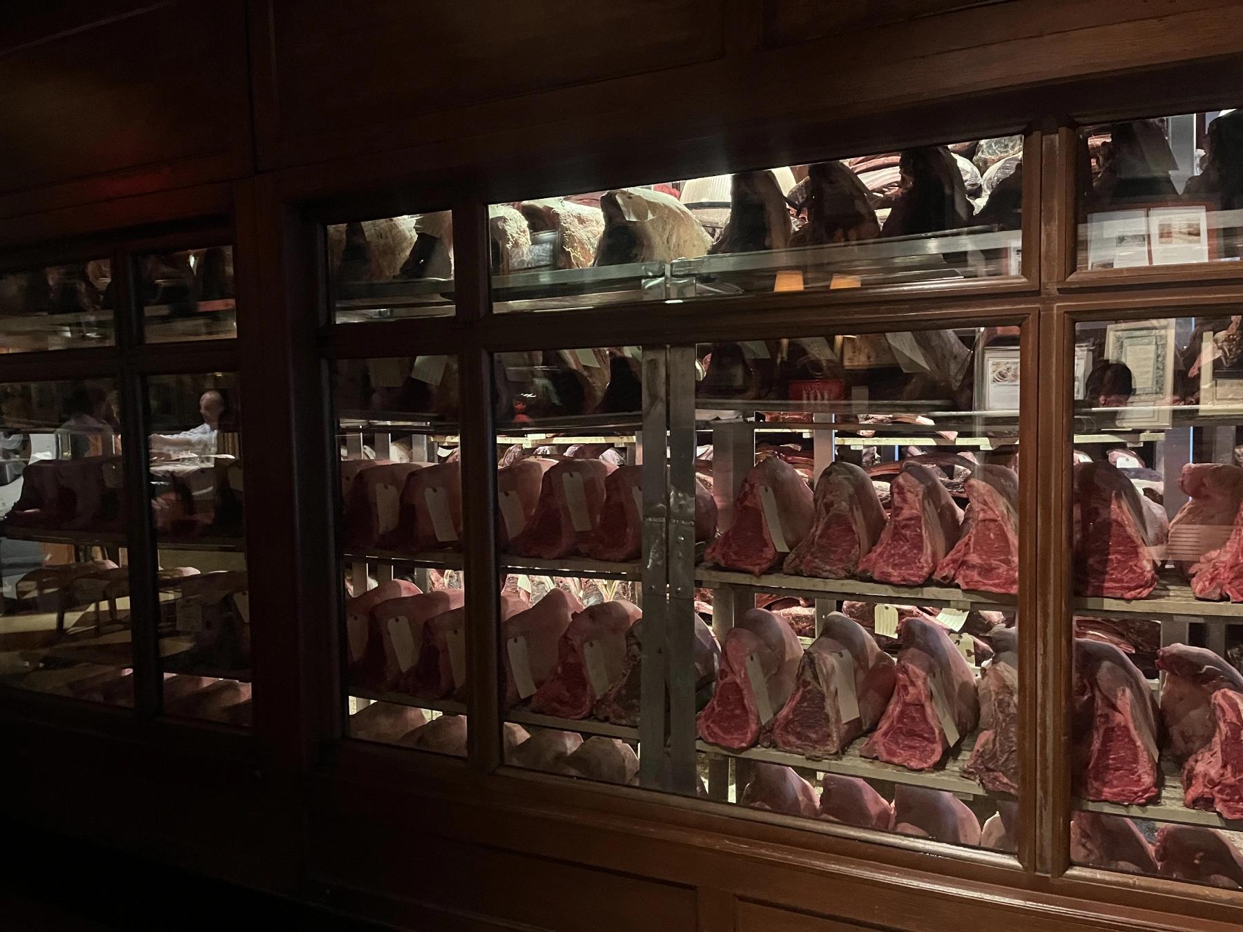 Open dry-aging room