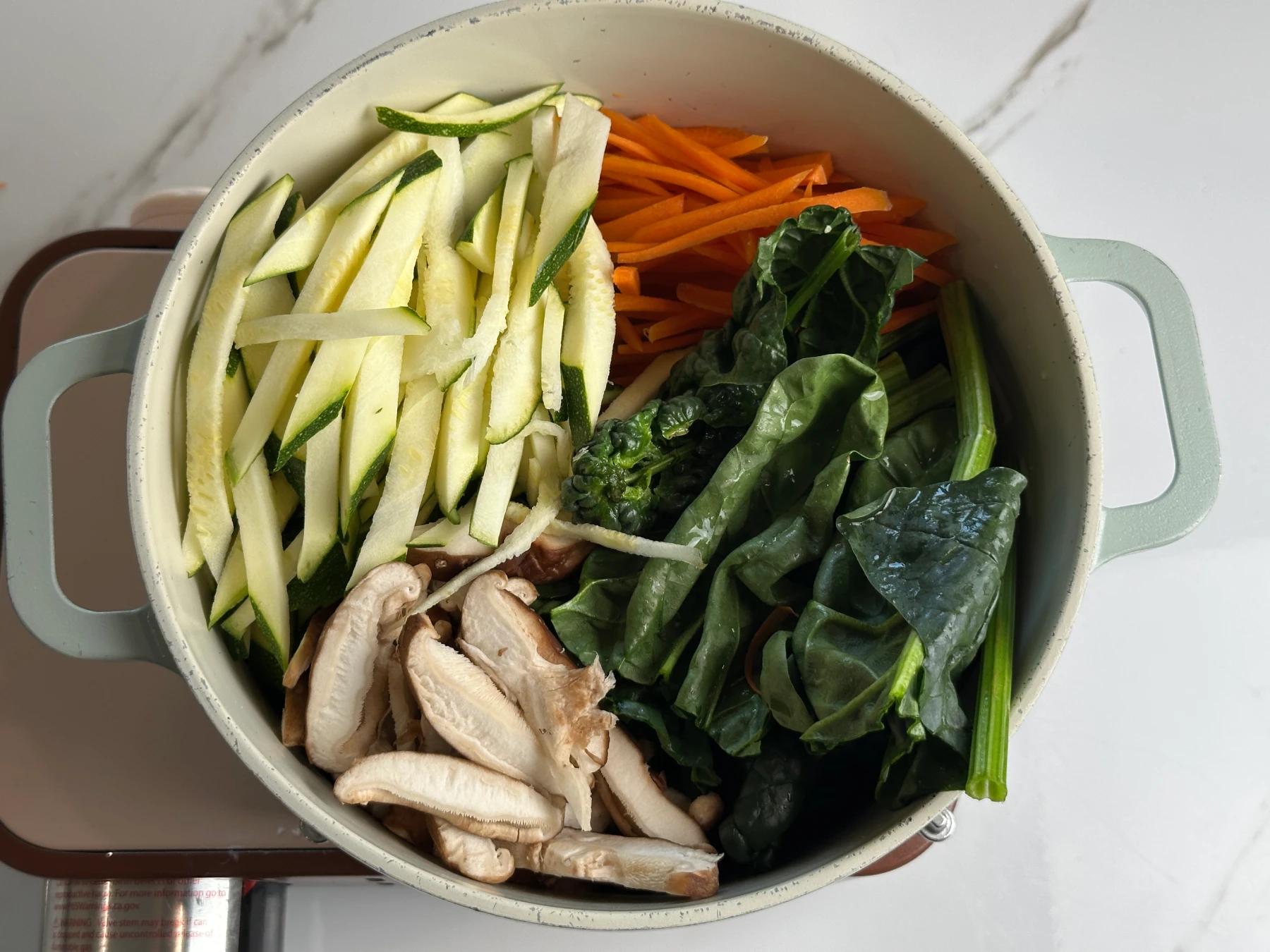 vegetables in the pot