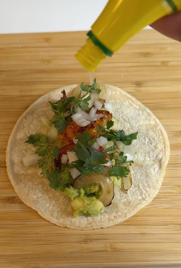 add lime extract on the taco