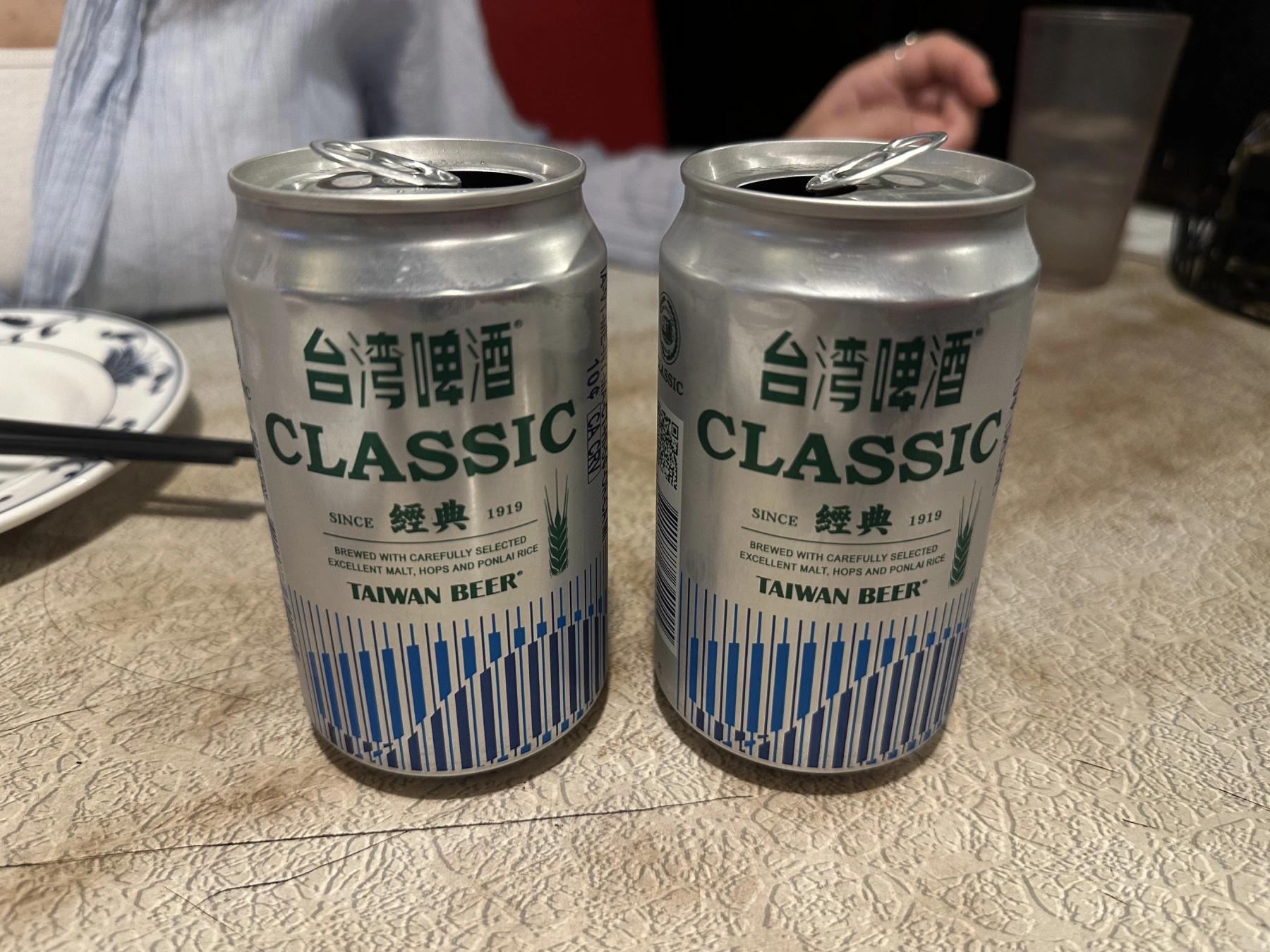 Two cans of beer