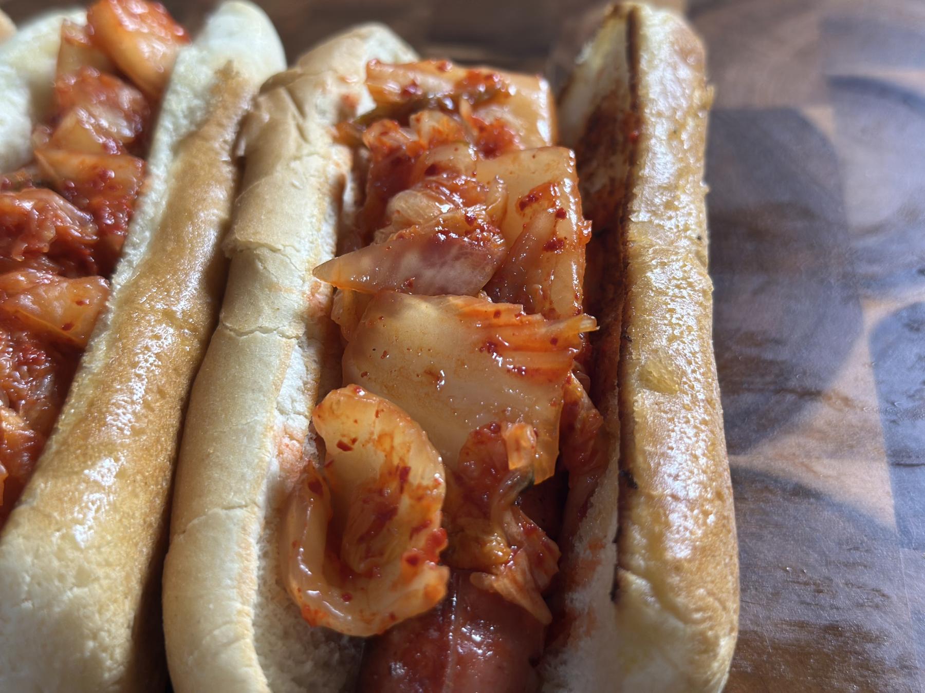 Kimchi Hotdog with regualr kimchi