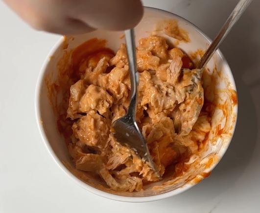 tuna mixed with sauces