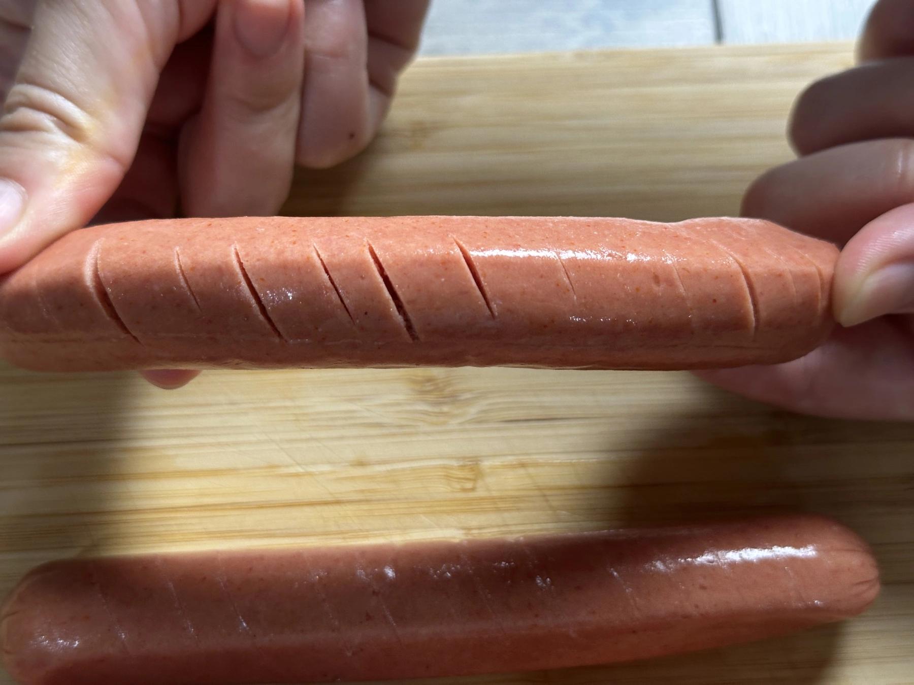 sausange with slight cut