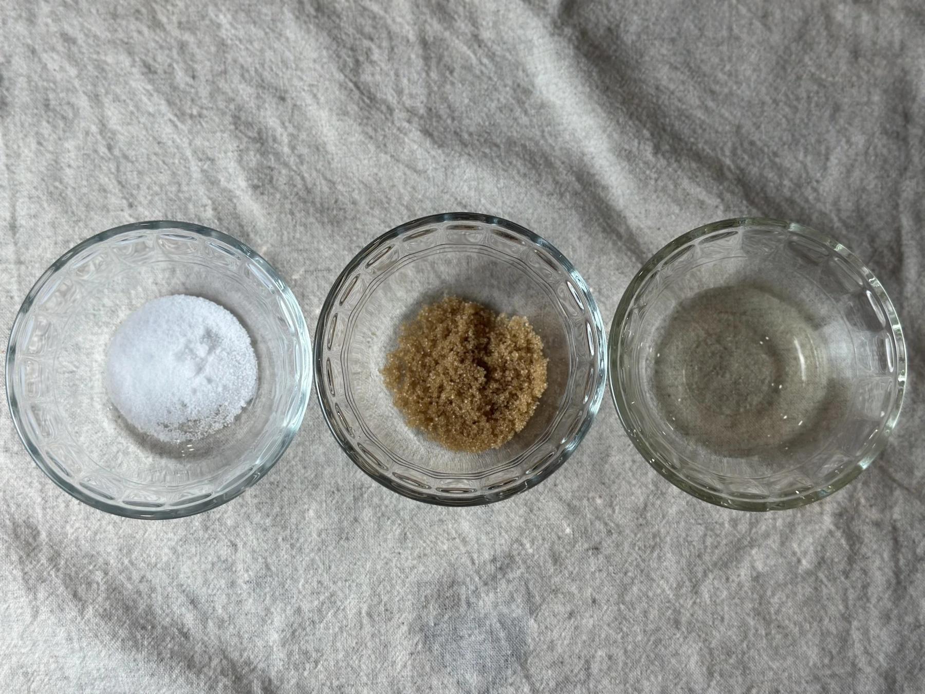 sugar, salt, vigner for sushi rice
