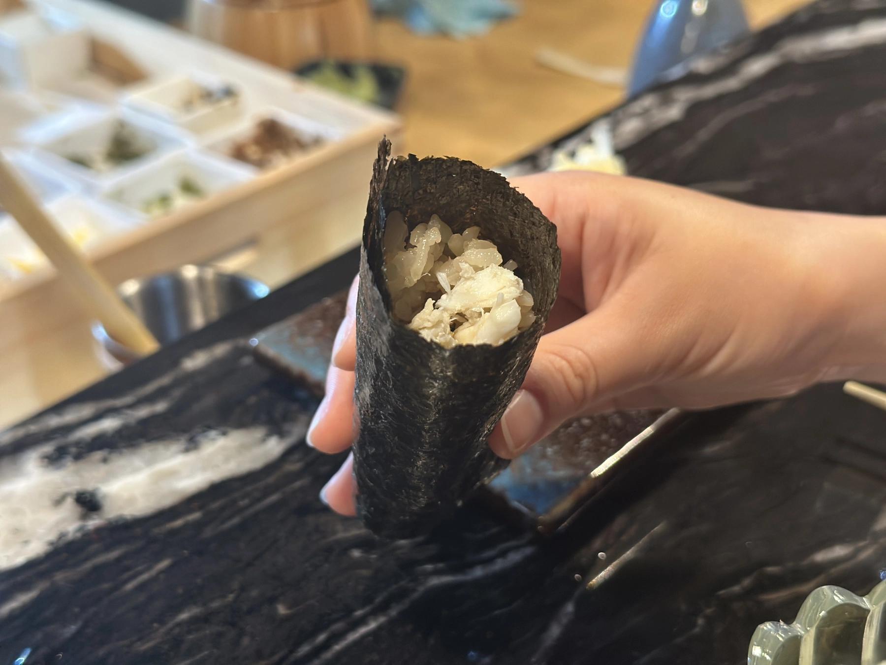 crab handroll