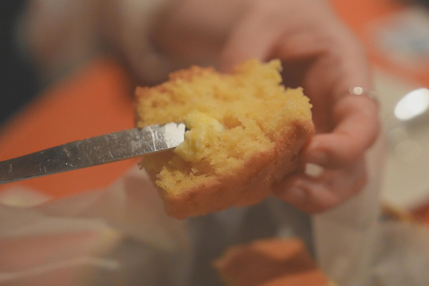 corn bread with butter