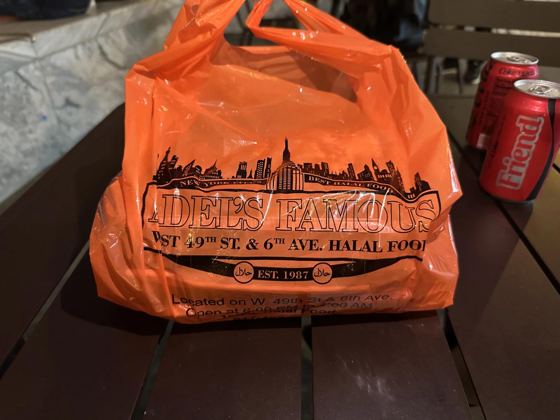 Adel's famous halal plastic bag