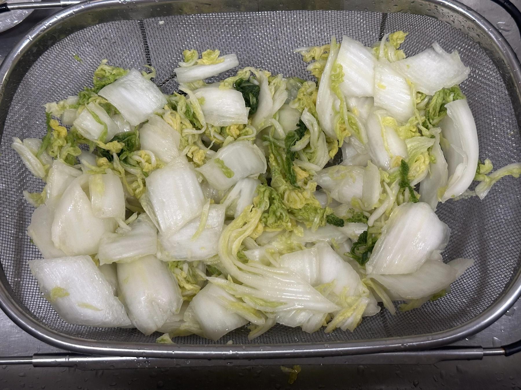 drain pickled napa cabbage