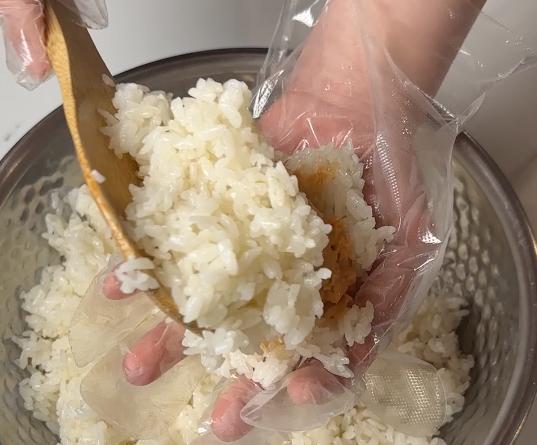 covered with rice