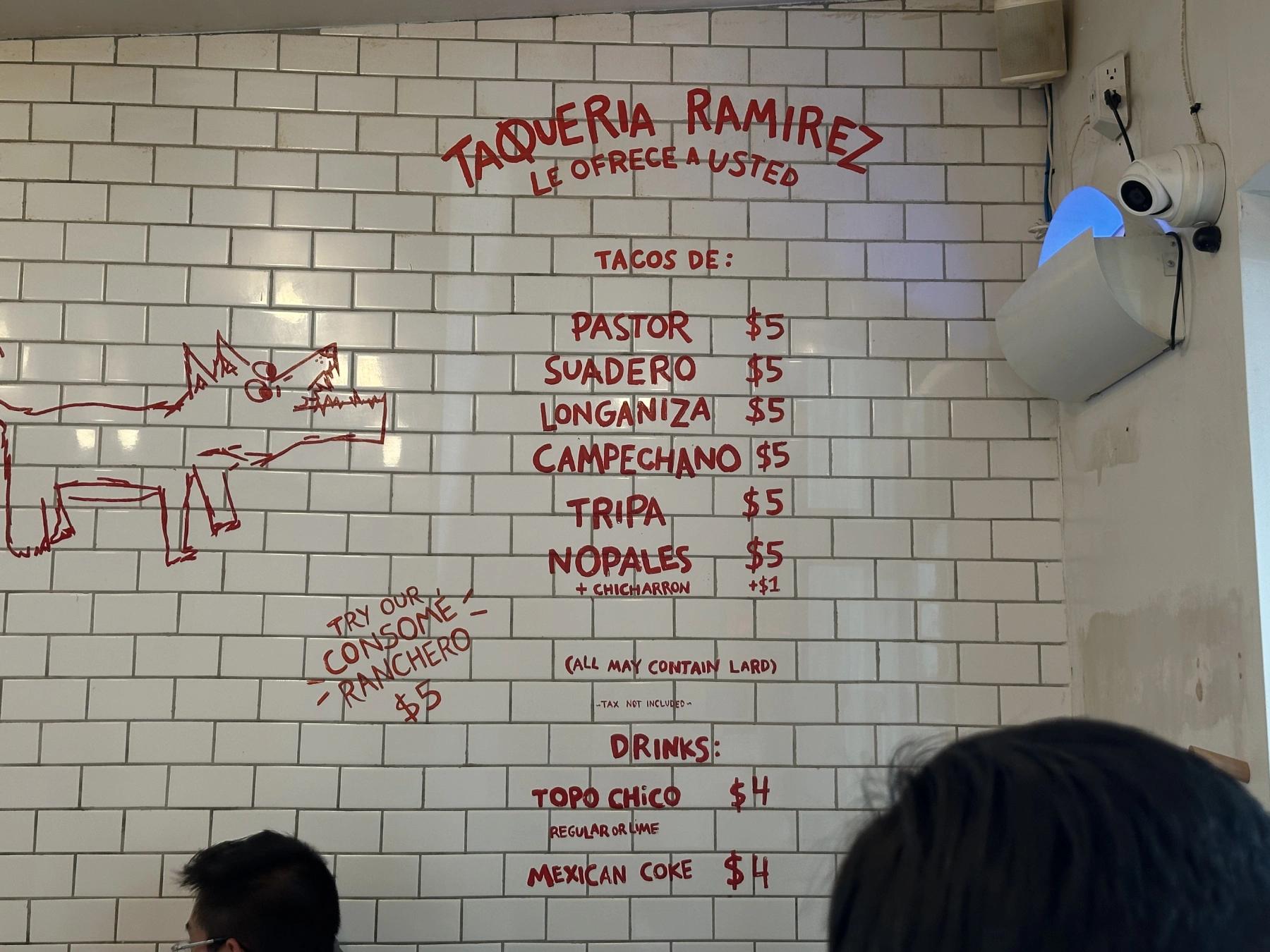 Ramirez Menu
