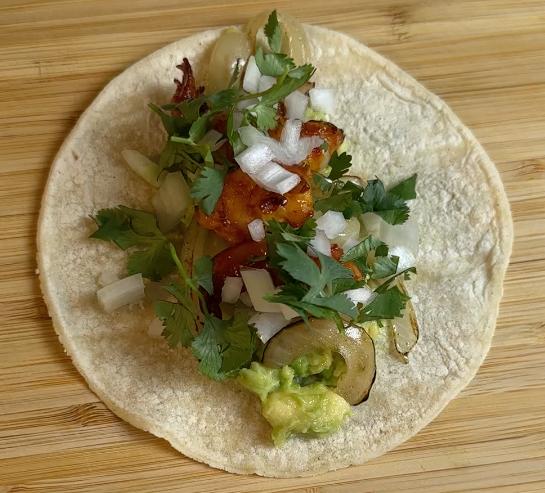 cilantro on the tortilla
