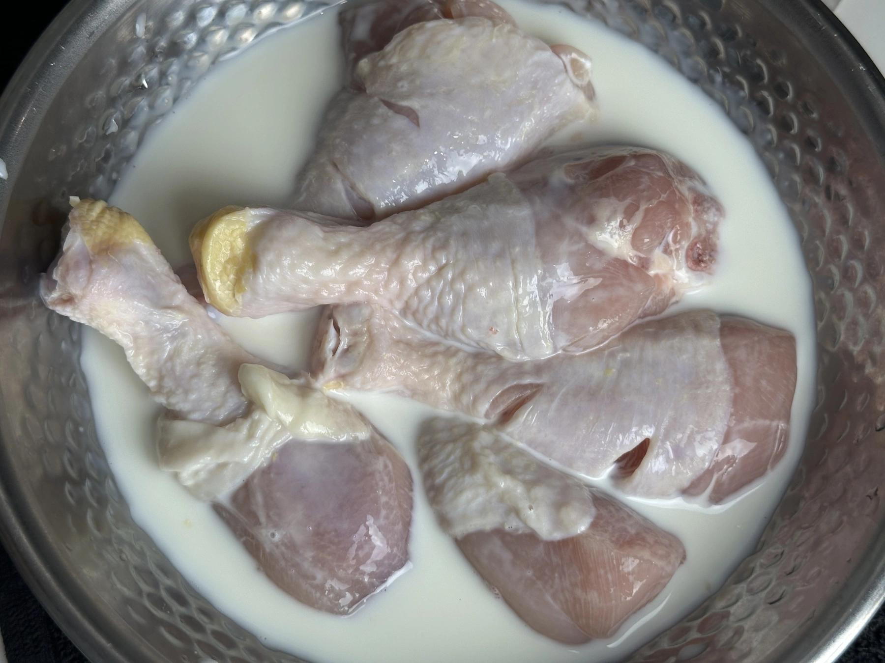 chicken soaked in the milk