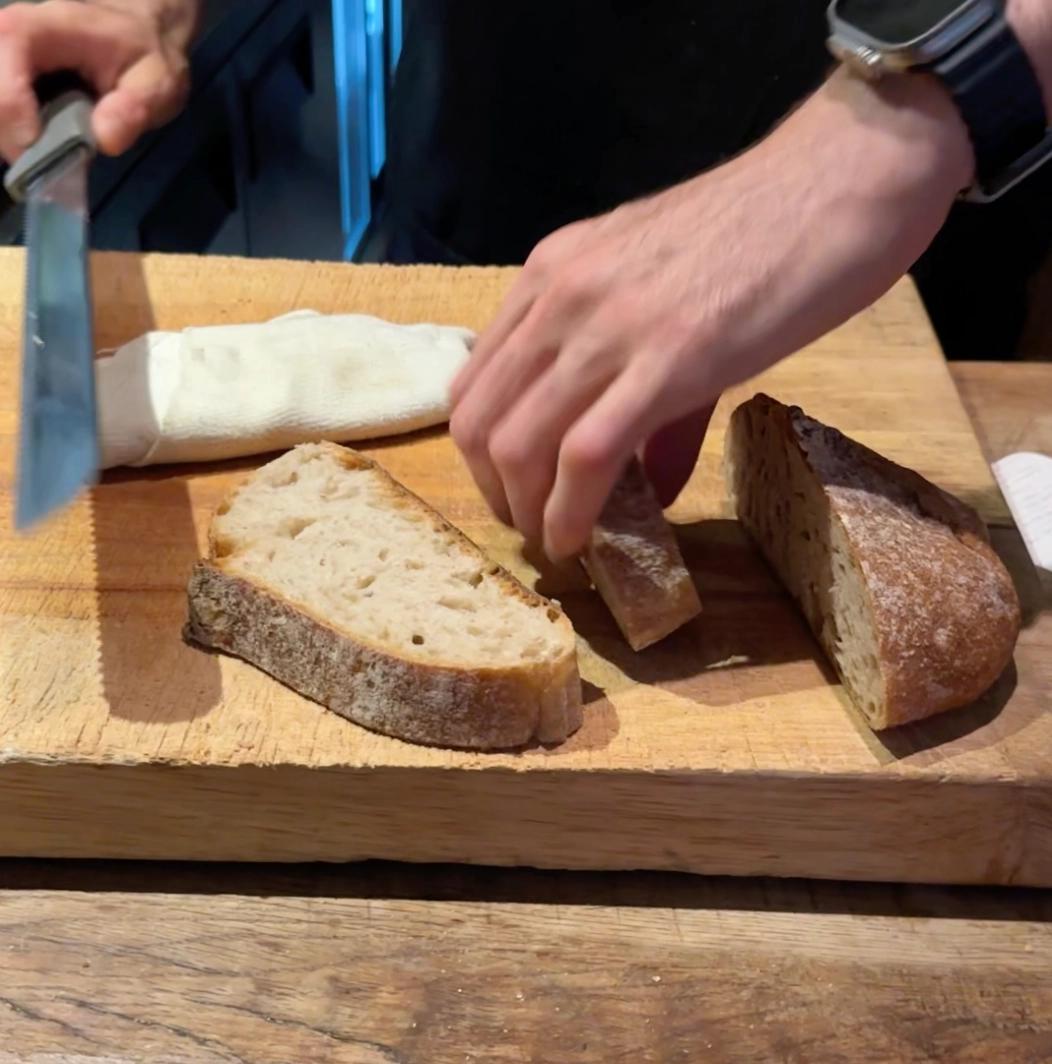 cutting bread