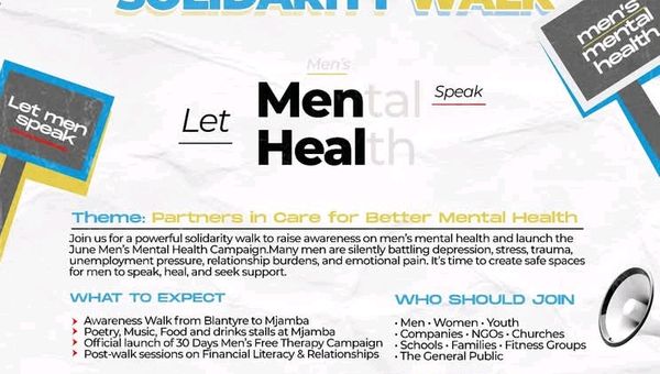 Men’s Mental Health Solidarity Walk Set for June 6 in Blantyre