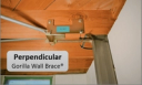 Perpendicular Gorilla Wall Brace installed on a basement wall