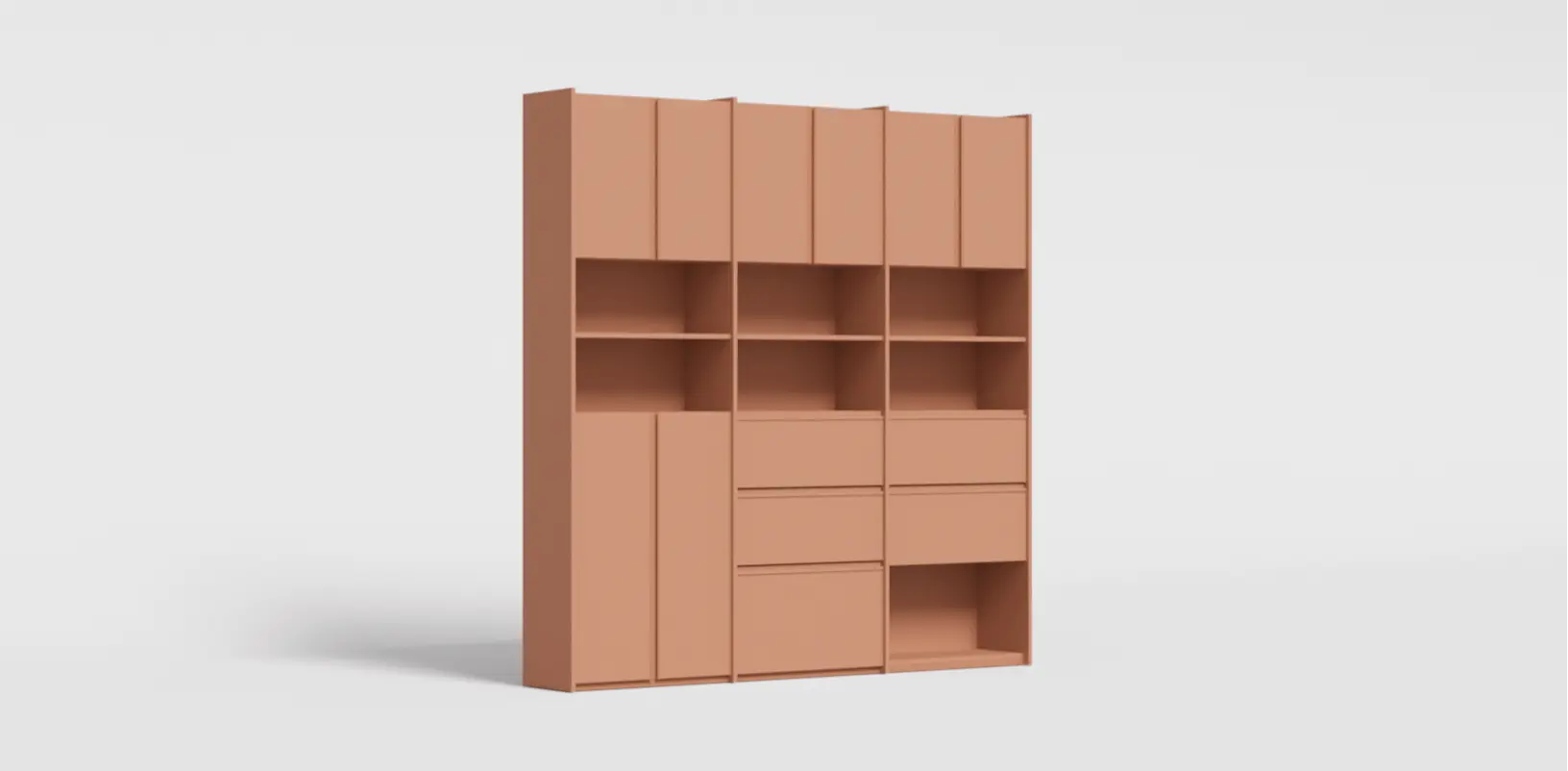 Wardrobe in Brown with Internal Drawers and Rail