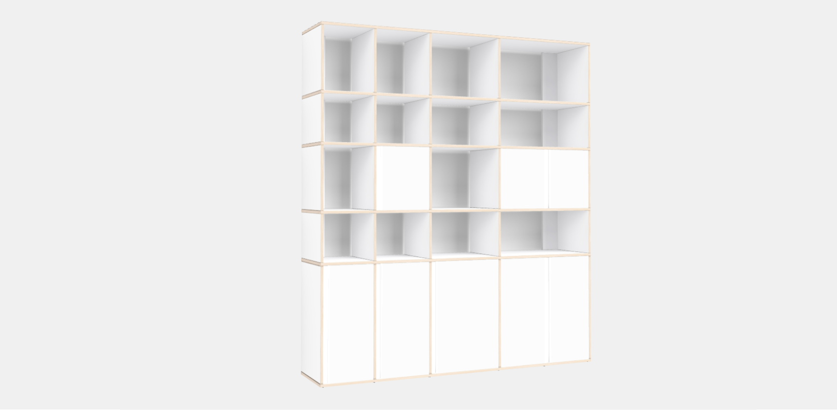 Bookcase in White with Doors