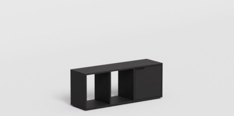 Shoe rack in Black with Drawers