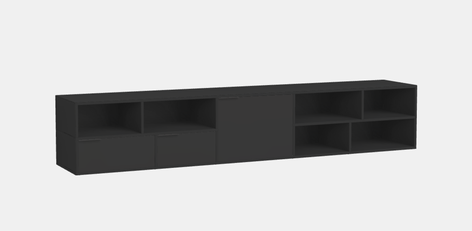 TV-Ständer in Schwarz mit Schubladen
