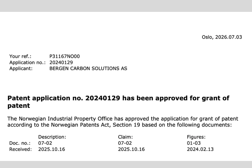 BCS: Intention to Grant for Norwegian Patent Application