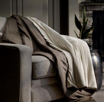 Dune + Truffle weighted blanket on accent chair