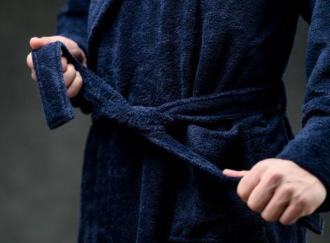 Harbor Resort Bathrobe waist tie detail on man