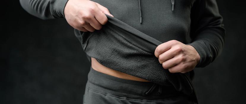 Modal fleece detail in charcoal