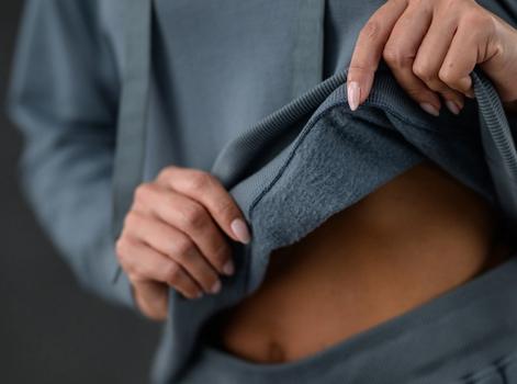 Modal fleece detail in Spruce