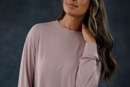 Women's Sleep Shirt detail in peony