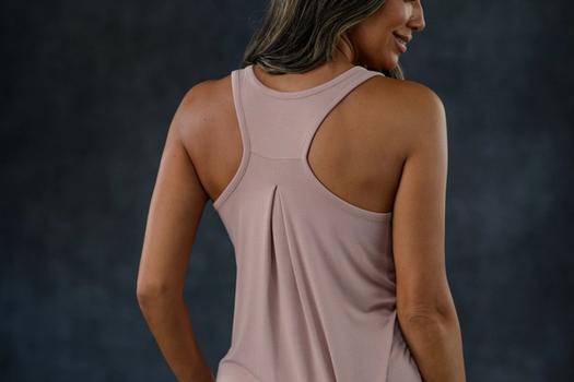 Women's Sleep Tank detail in peony