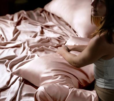 Under the cooling Luxury Bamboo Sheets in blush