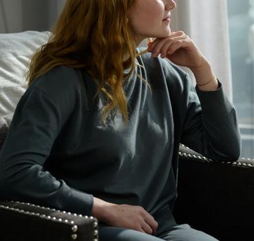 Women wearing the luxuriously soft Essential Tunic in spruce