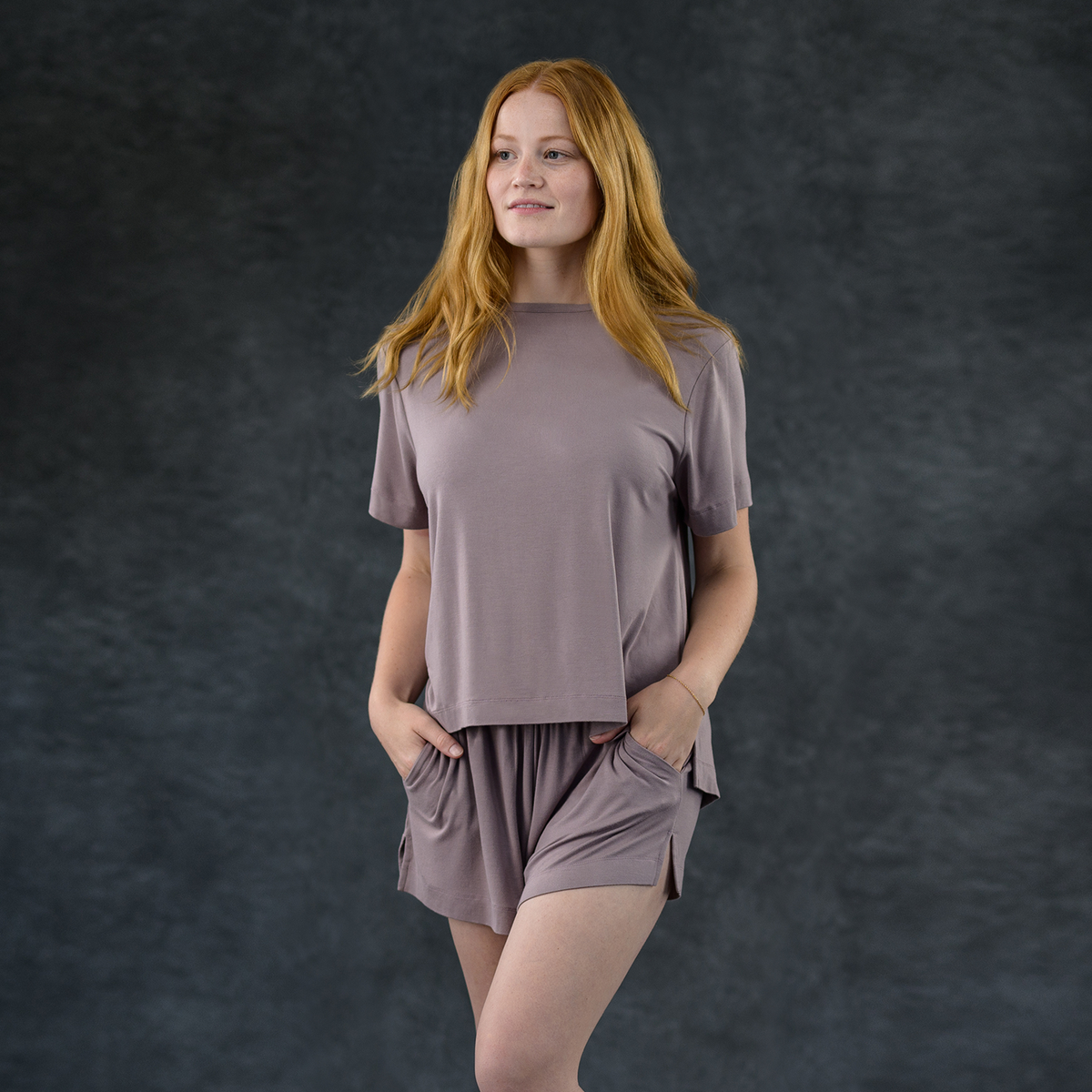 Lilac Peony Women's Sleep Short + Tee