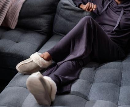 Women wearing the luxuriously soft Essential Wide-Leg Pant in fig