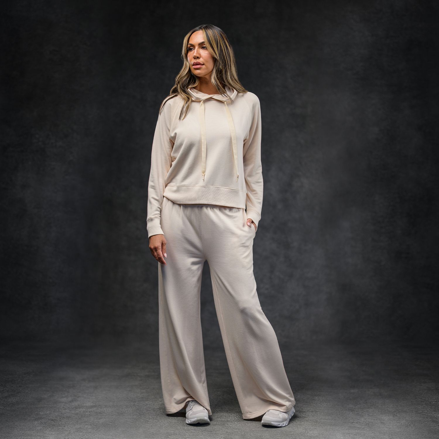 Almond Women's Essential Hoodie + Wide-Leg Pant Set