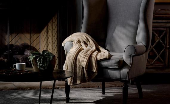 Dune Ultra Plush Throw on a chair