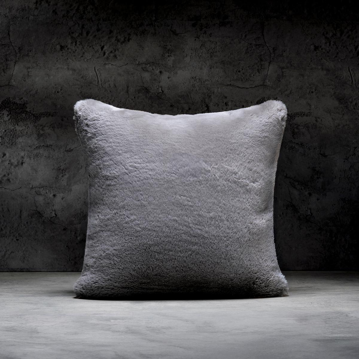 Fog Faux Fur Pillow 20 x 20