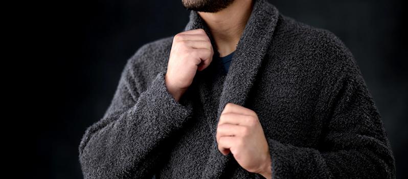 Charcoal Ultra Plush Robe detail