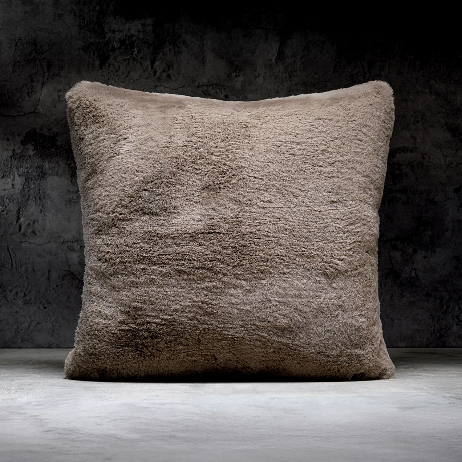 Truffle Faux Fur Pillow 24 x 24