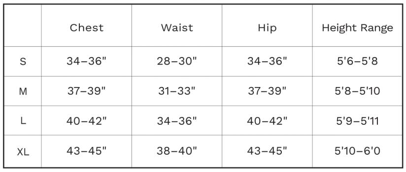 Mens Size Chart