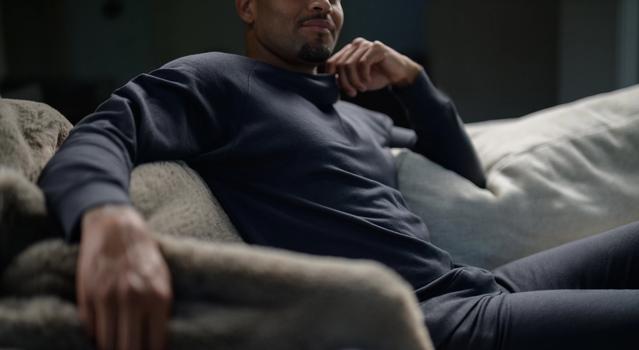 Man wearing cozy loungewear in charcoal