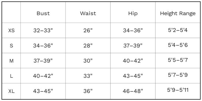 Womens Size Chart