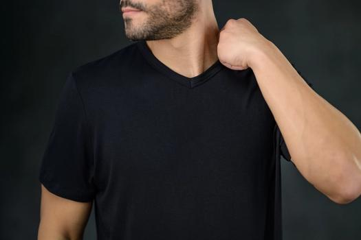 Men's Sleep Tee detail in onyx