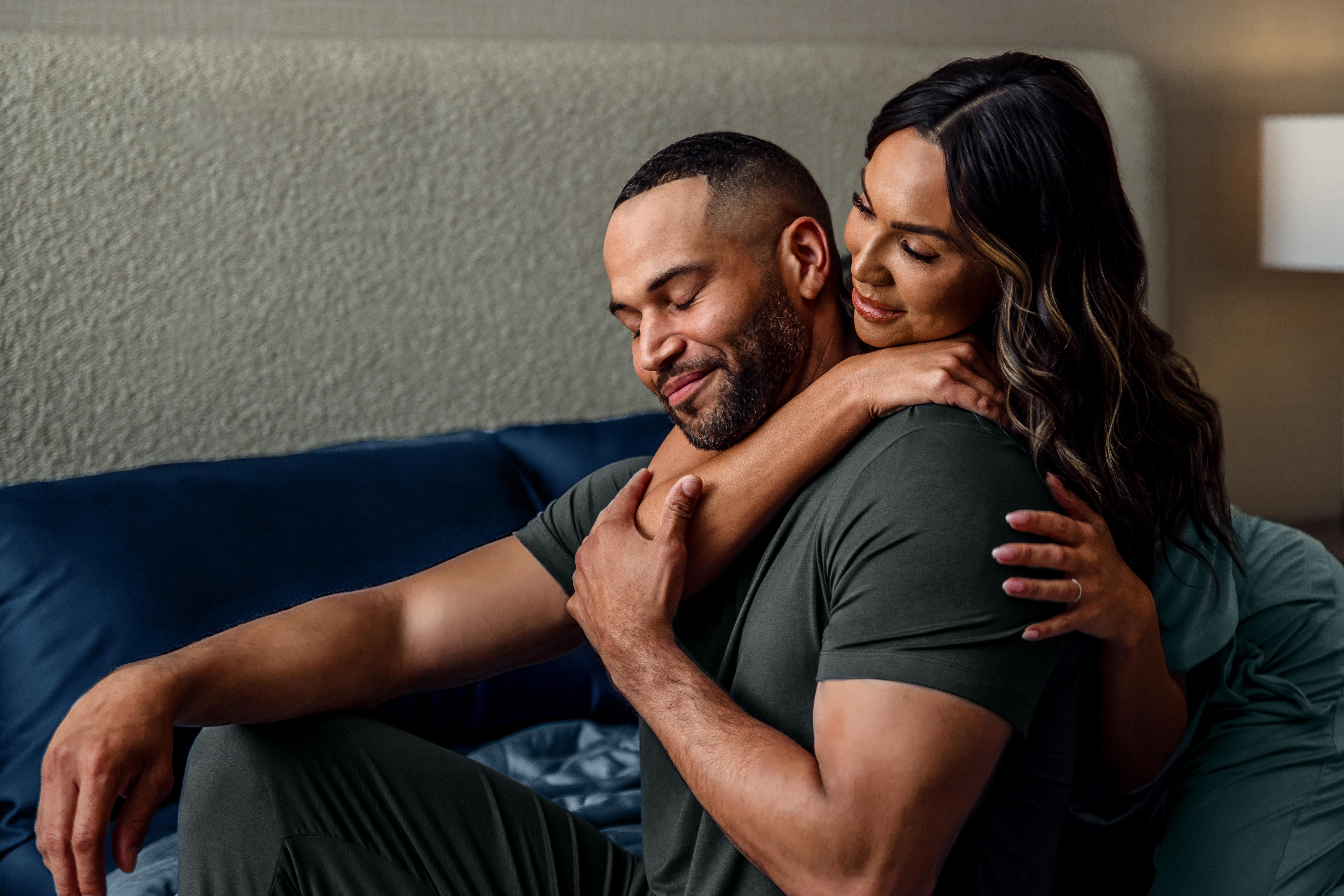 Couple enjoying their Modal Sleepwear Pajamas