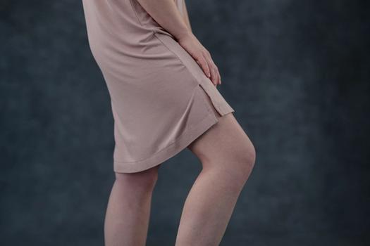 Women's Sleep Dress detail in peony