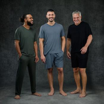 Men wearing cozy sleepwear from the Modal Sleepwear Collection