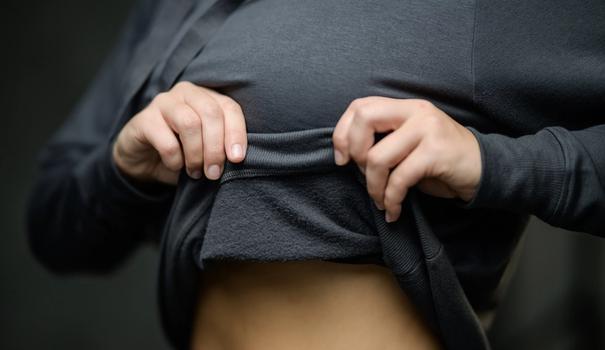 Modal fleece detail in charcoal