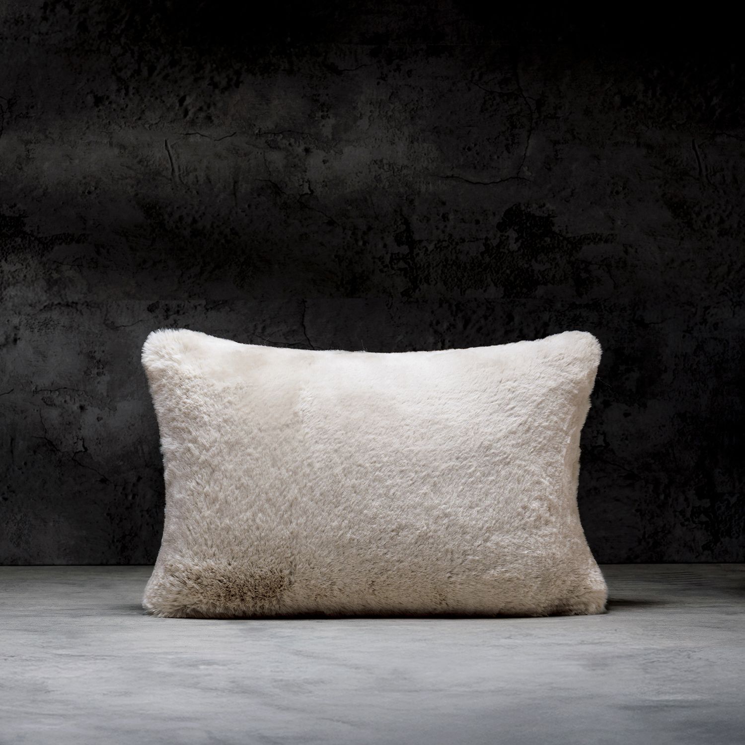 Almond Faux Fur Pillow 13 x 21