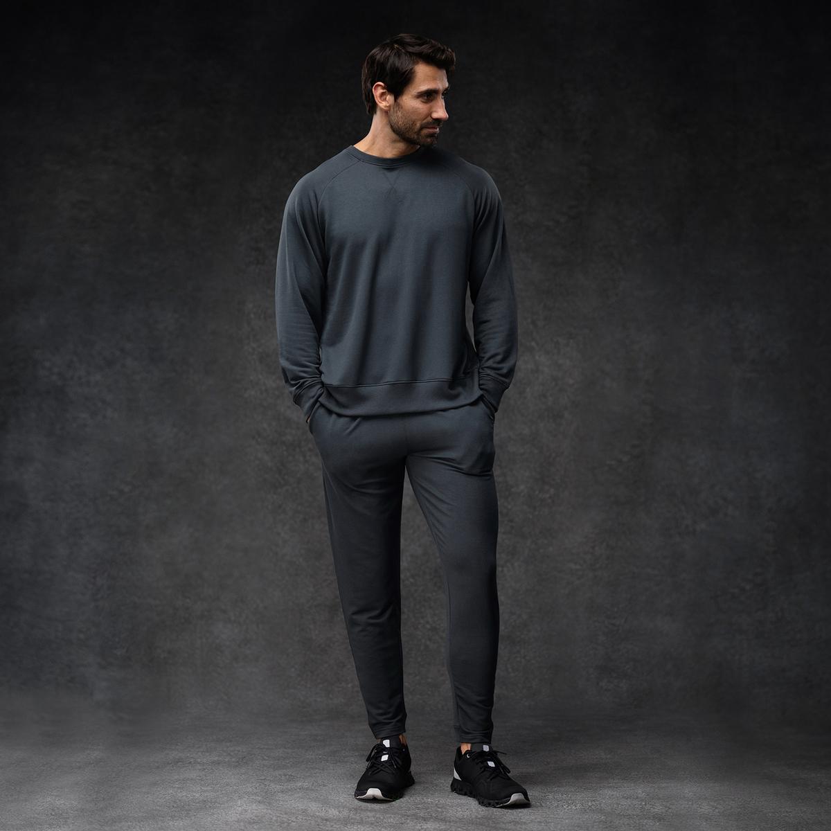 Charcoal Men's Essential Crew + Jogger Set
